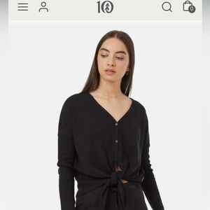 Tentree waffle front tie top (NWT)